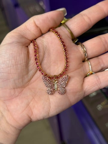 Cadena de tenis fucsia