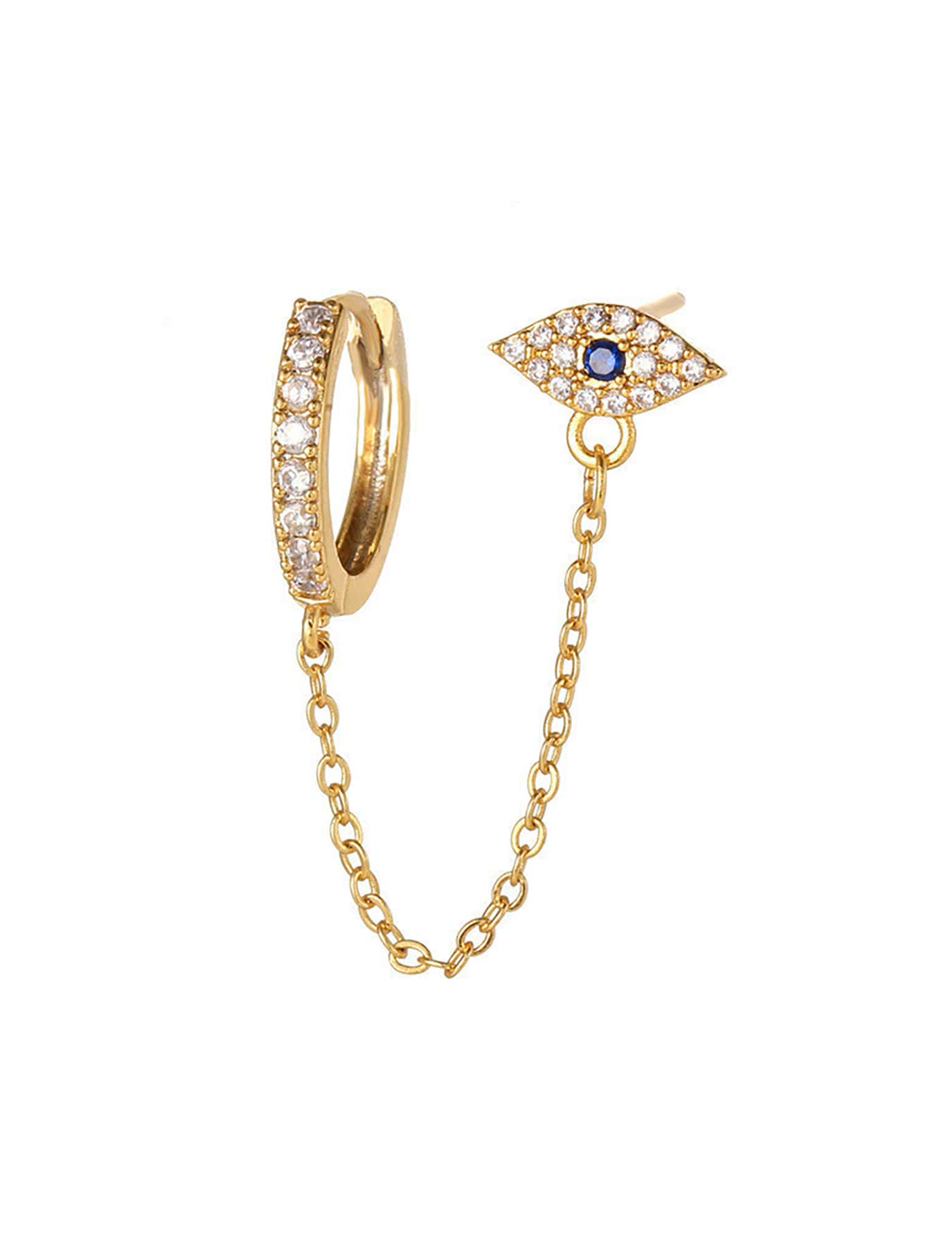 Evil eye argolla y stud - Plata de ley 925