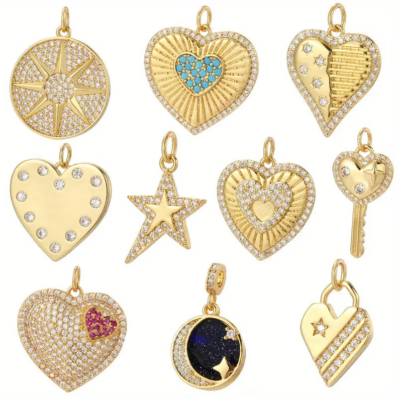 Collar de corazón con brillos