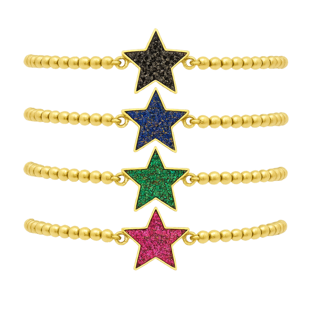 Pulseras de estrellas con brillos
