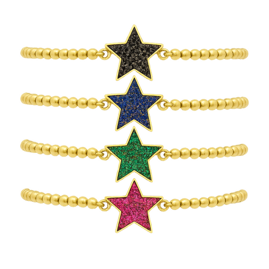 Pulseras de estrellas con brillos
