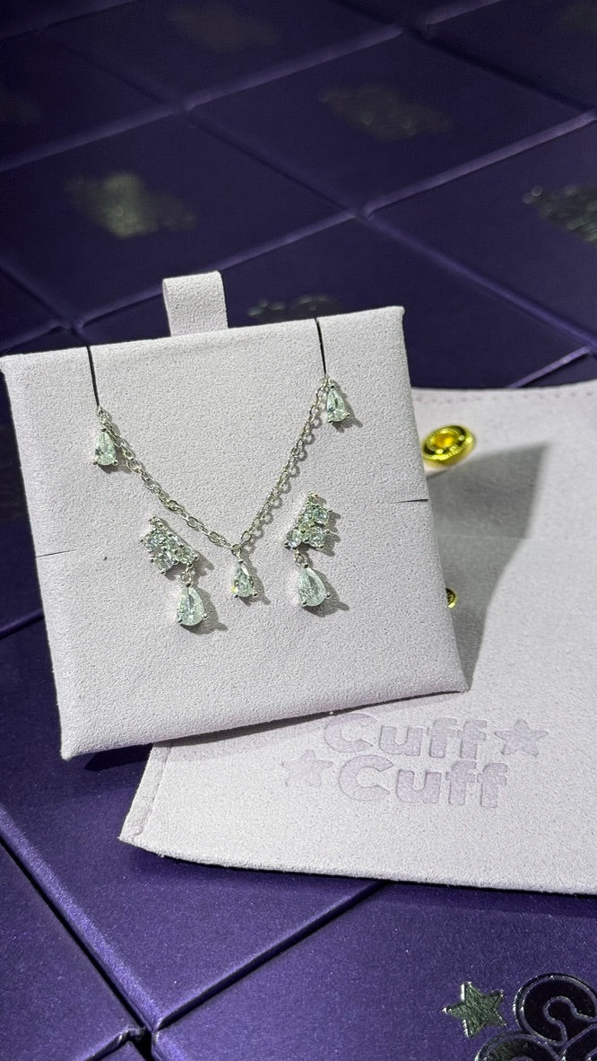 Collar de gotas de cristal - Plata de ley 925