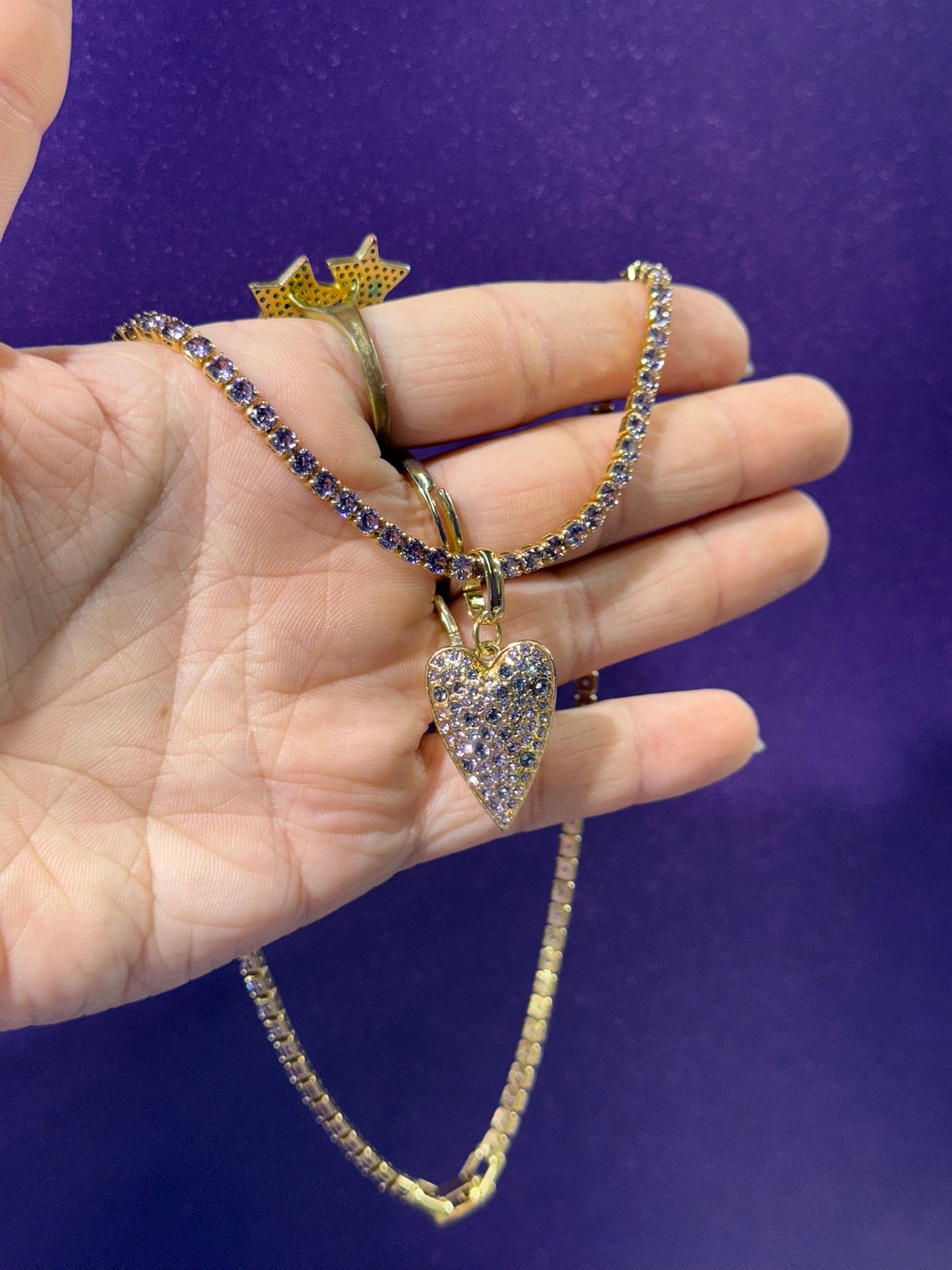 Cadena de tenis morada