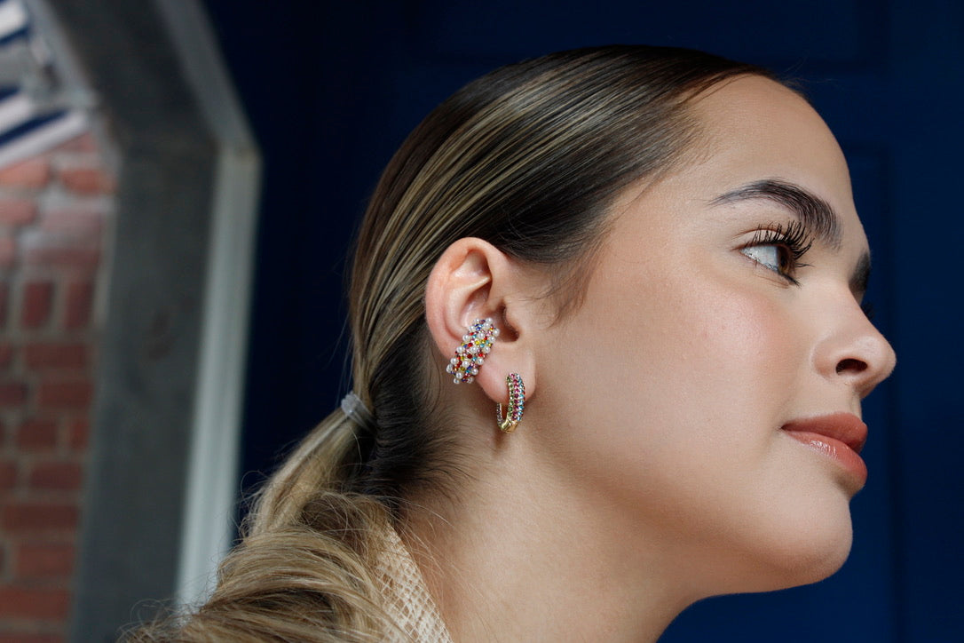 Ear cuff Cristina - Perlas con brillos