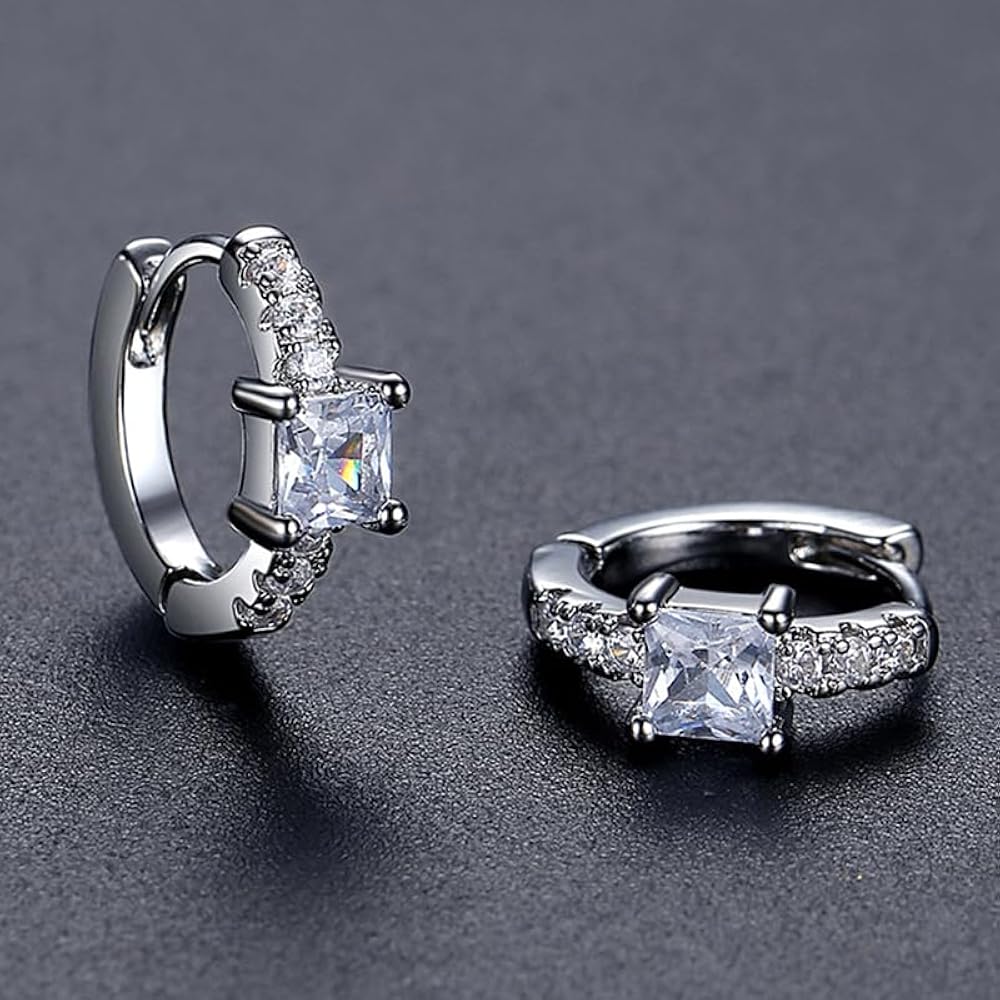 Zarcillos con brillante - Plata de ley 925