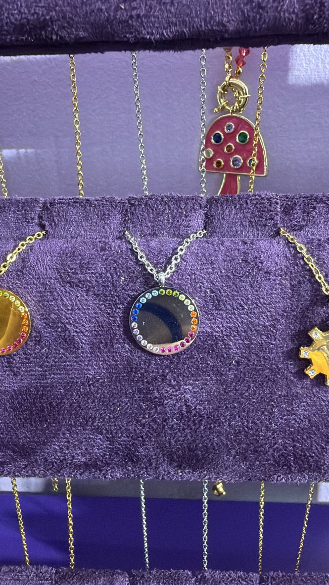 Placa círculo multicolor para personalizar con láser - 16mm mediana