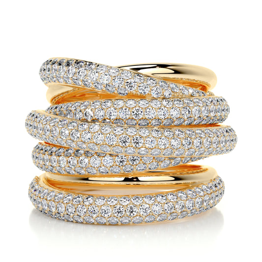 Anillo mil tiras - dorado con plateado