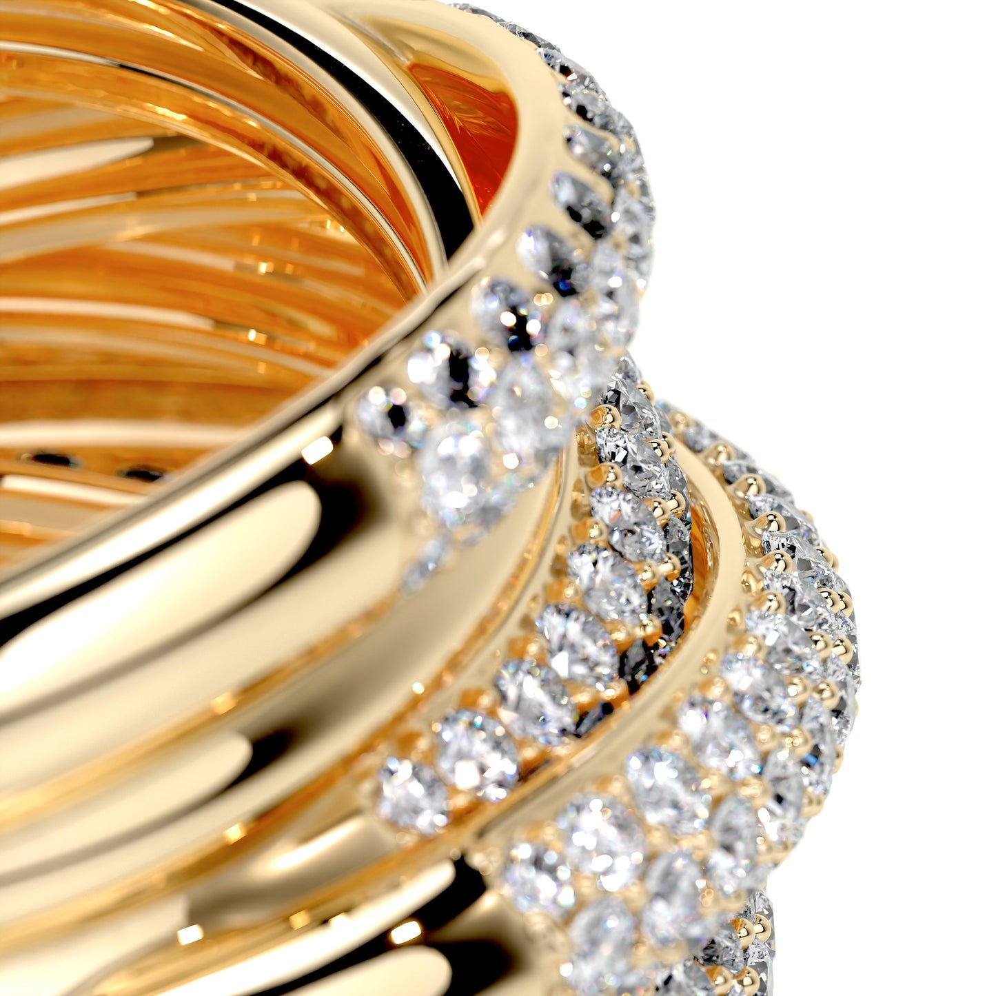 Anillo mil tiras - dorado con plateado