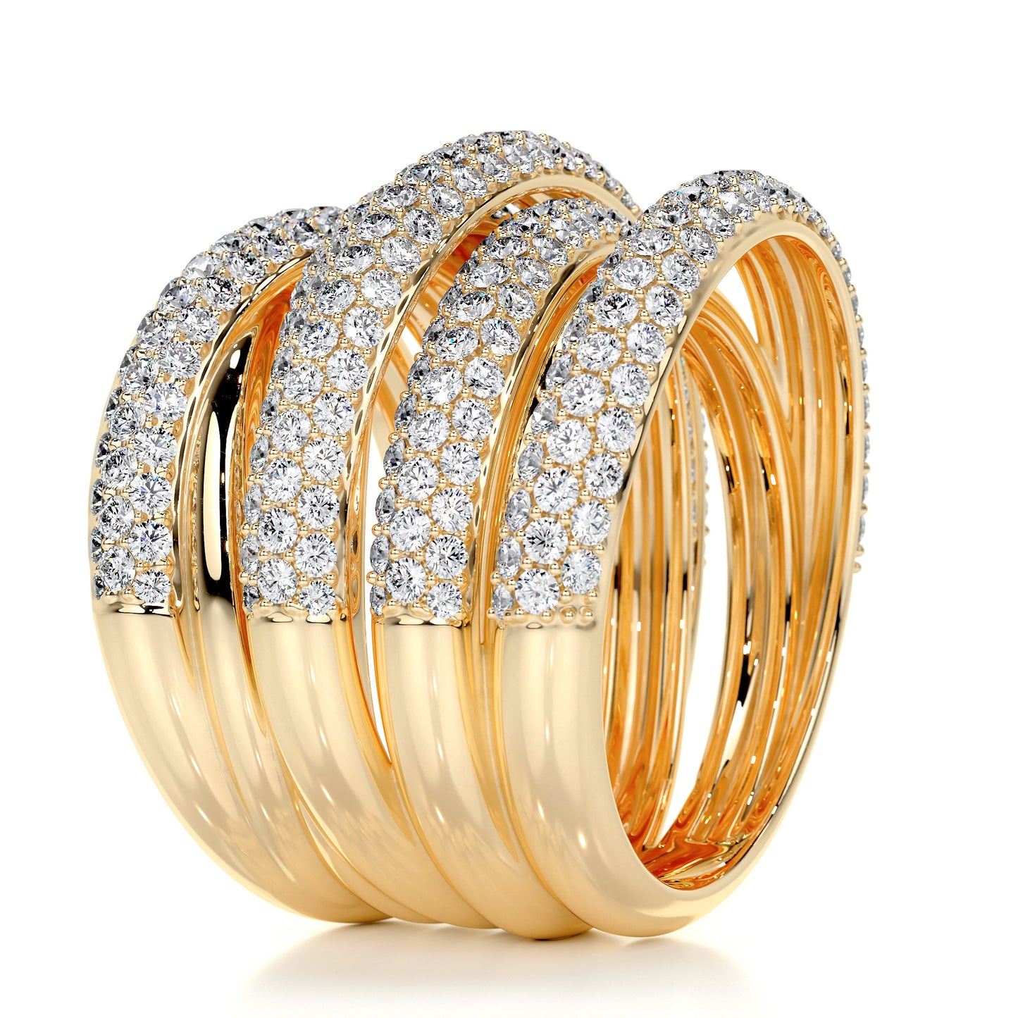 Anillo mil tiras - dorado con plateado