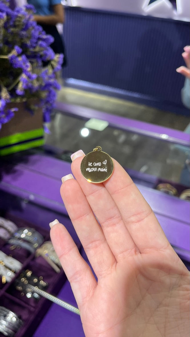 Placa círculo para personalizar con láser - 3 tamaños