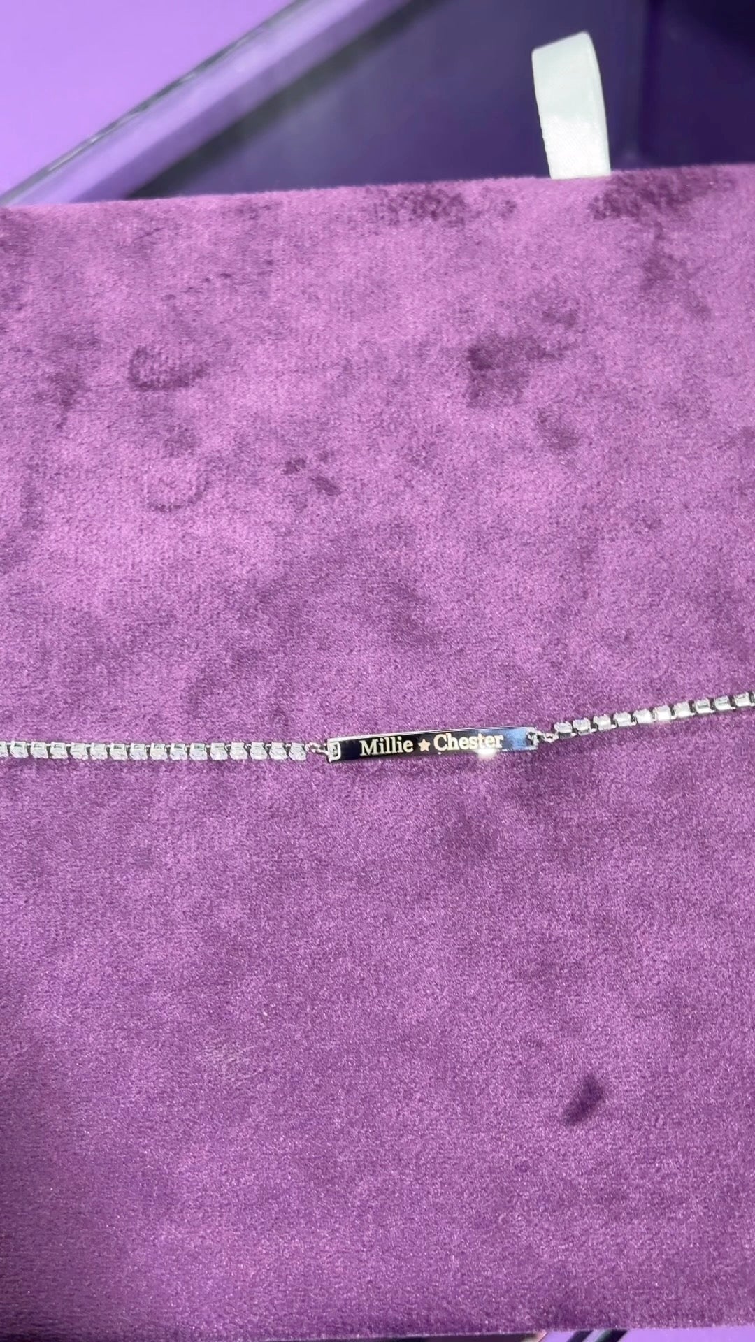 Collar de tenis para grabar con nombre personalizado, chapado en oro de 18 quilates, de acero inoxidable