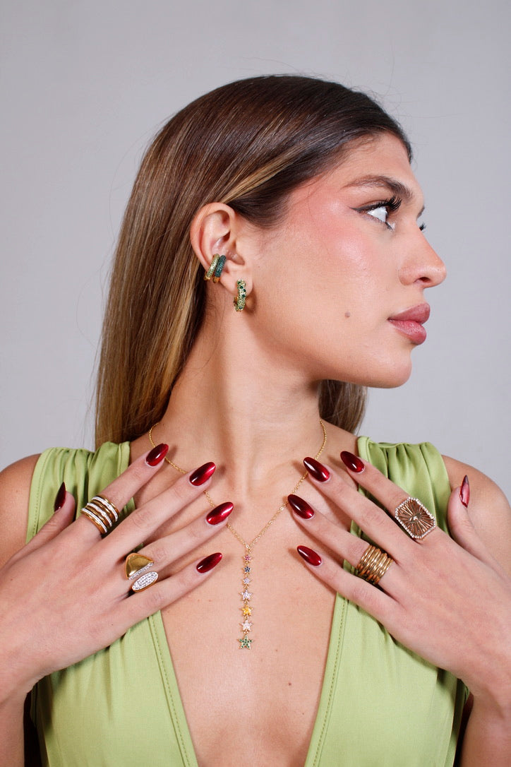 Collar Veruska - Multicolor Dorado lineal - Plata de ley 925