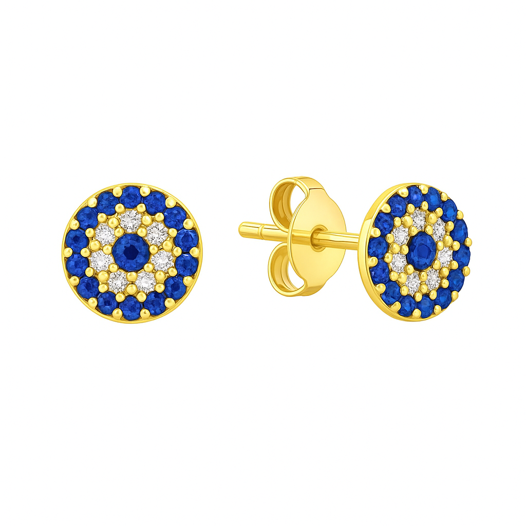 Ojo turco dorado- Plata de ley 925