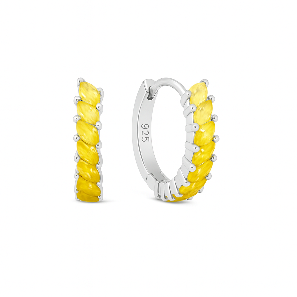 Argollas Rainbow Cuff - amarillos - Plata de ley 925