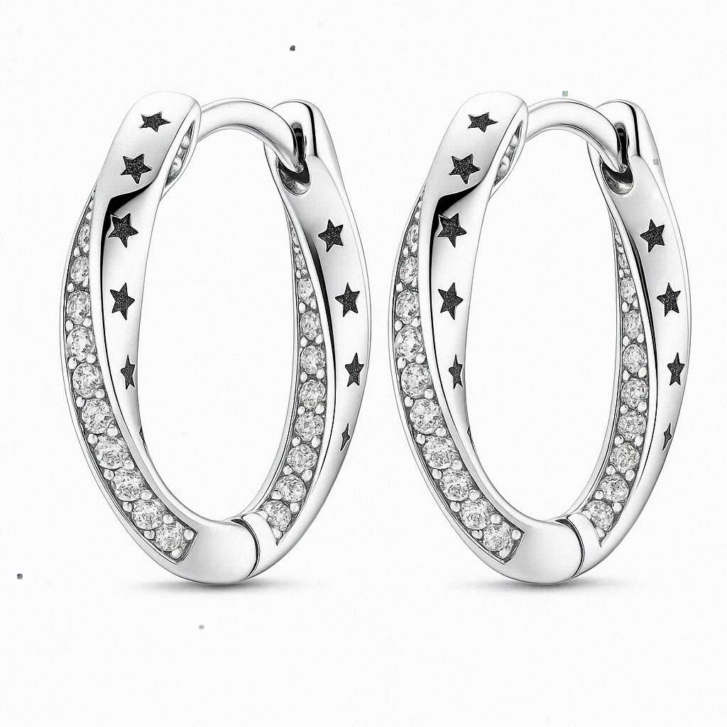 Star hoops - Plata de ley 925
