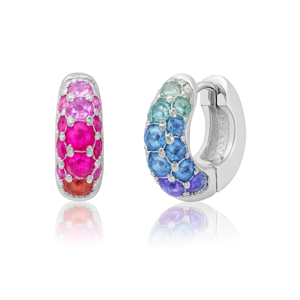 The Rainbow Cuff - Asimétricos - Plata de ley 925