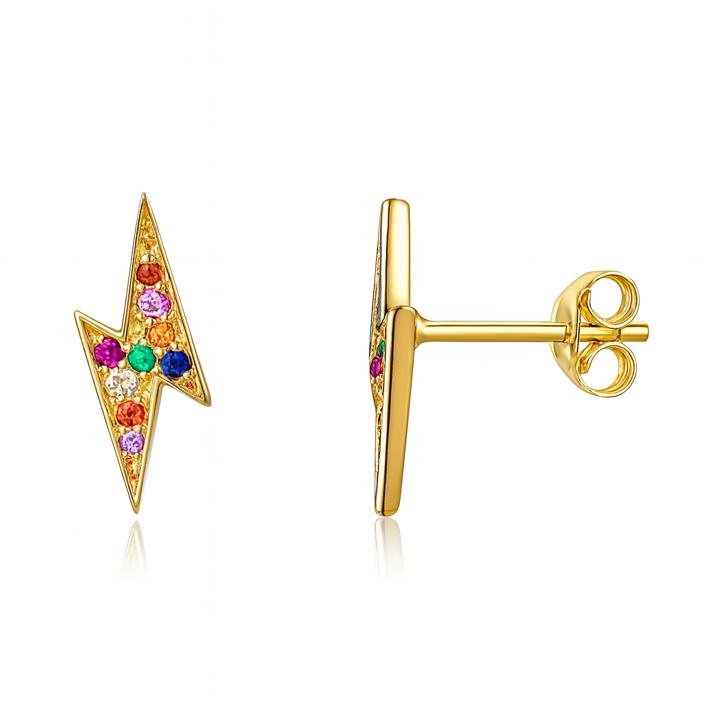Stud rayo multicolor - Plata de Ley 925