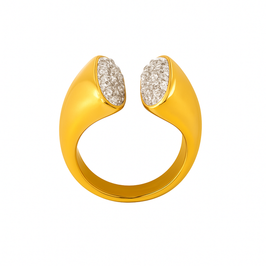 Anillo Cleo - acero de titanio recubierto en oro 18K
