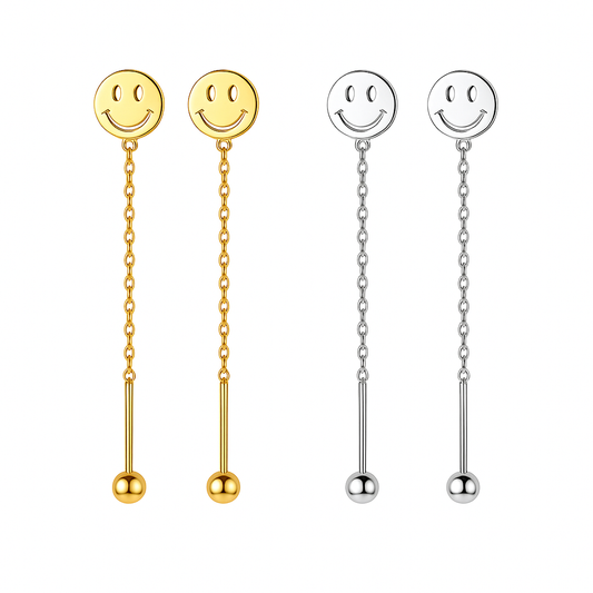 Smiley face con cadena - Plata de ley 925