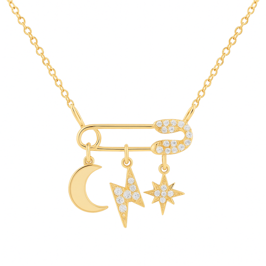 Clip con mini dijes - Plata de ley 925