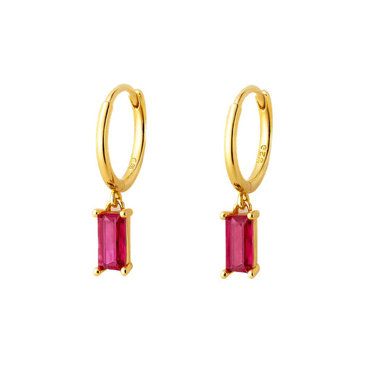 Mini cristales rosados  - Plata de ley 925