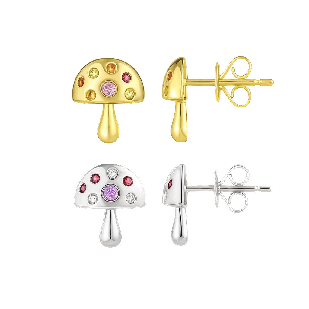 Stud de hongos - Plata de Ley 925