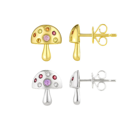 Stud de hongos - Plata de Ley 925