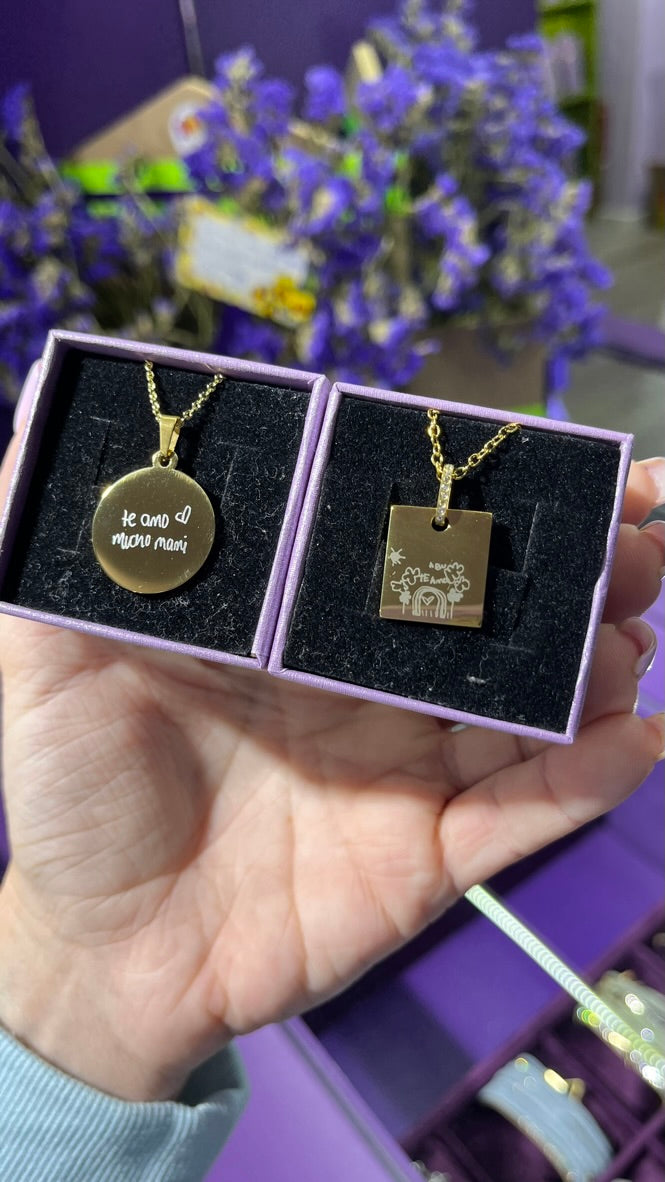 Placa círculo para personalizar con láser - 3 tamaños