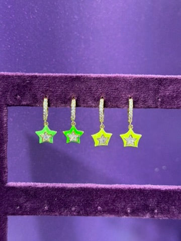 Hoops de estrella - Plata de Ley 925