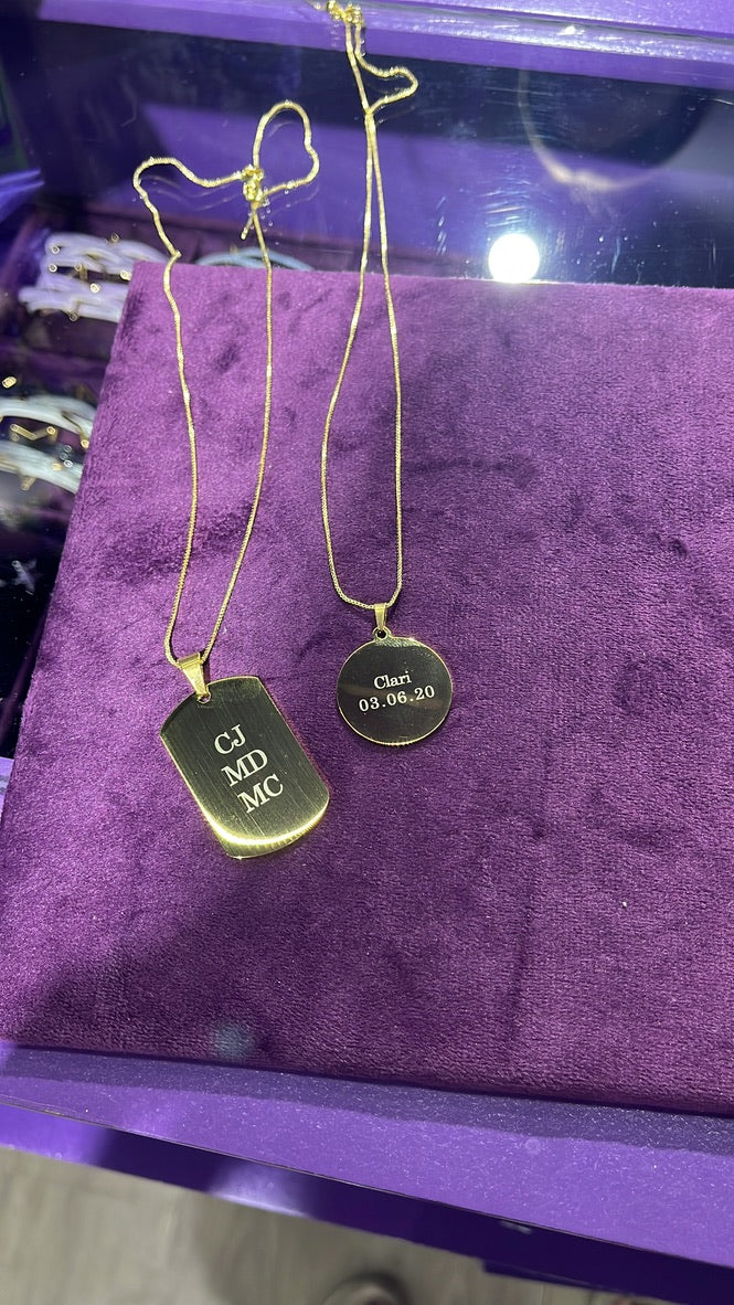Placa círculo para personalizar con láser - 3 tamaños
