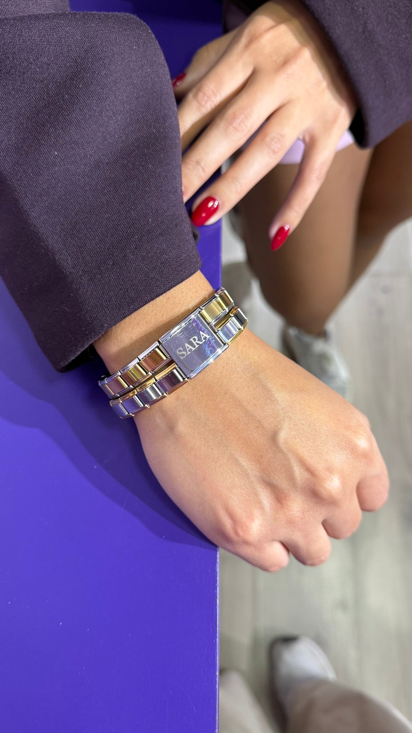 Italian Bracelet personalizado - doble