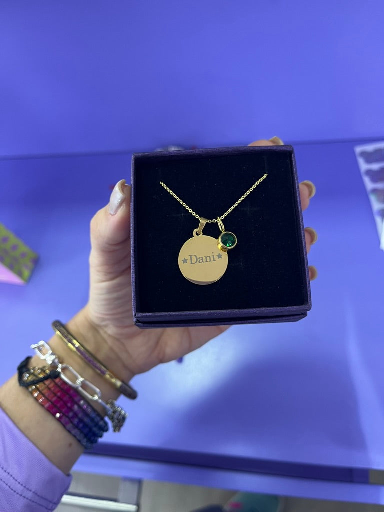 Placa círculo para personalizar con láser - 3 tamaños