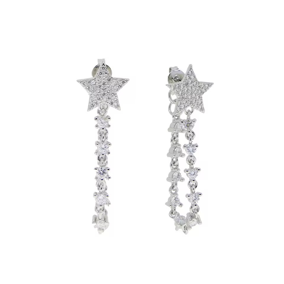 Zarcillo estrella Tiffa con cadena
