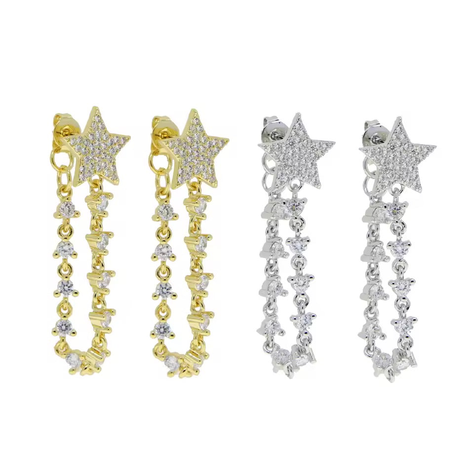 Zarcillo estrella Tiffa con cadena