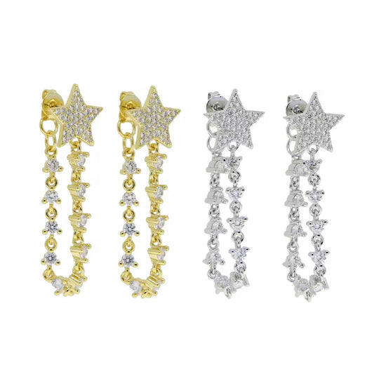 Zarcillo estrella Tiffa con cadena
