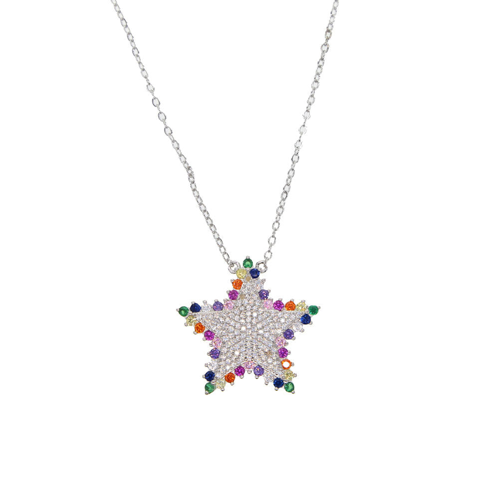 Cristina - estrella multicolor - Plata de ley 925