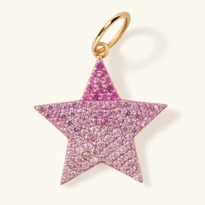 Collar de estrella full glam rosado
