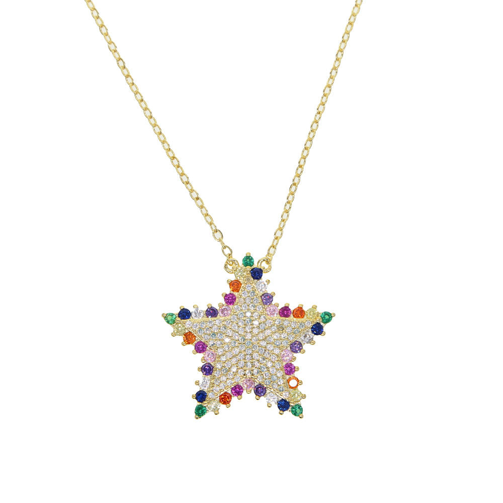 Cristina - estrella multicolor - Plata de ley 925