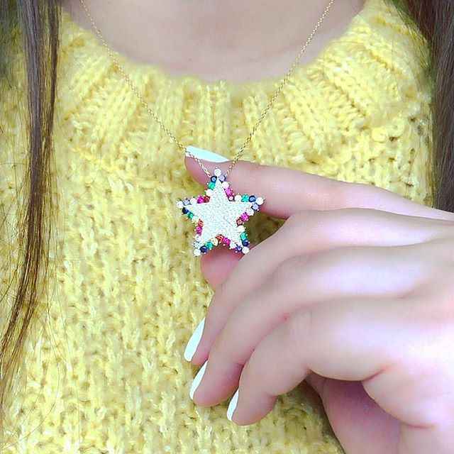 Cristina - estrella multicolor - Plata de ley 925