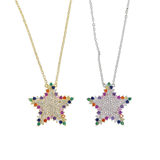 Cristina - estrella multicolor - Plata de ley 925