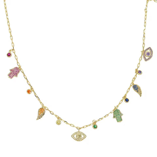 The hamsa & evil necklace - Plata de ley 925