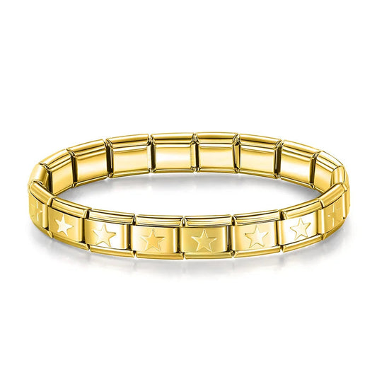 Italian Bracelet dorada con estrellas