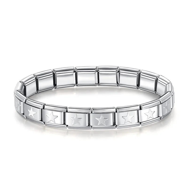 Italian Bracelet Estrellas plateadas