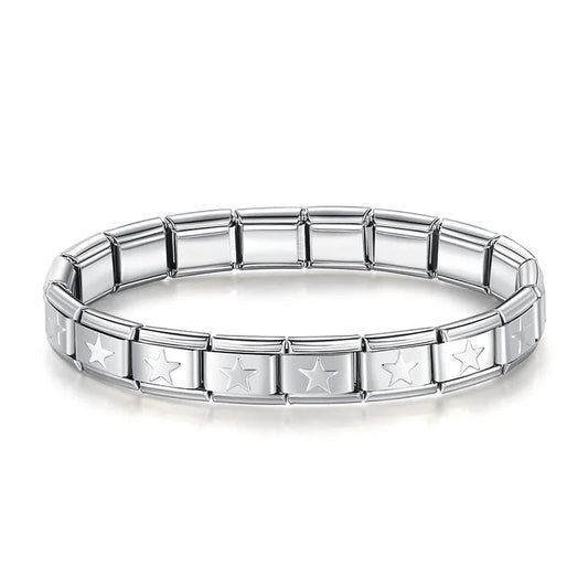 Italian Bracelet Estrellas plateadas