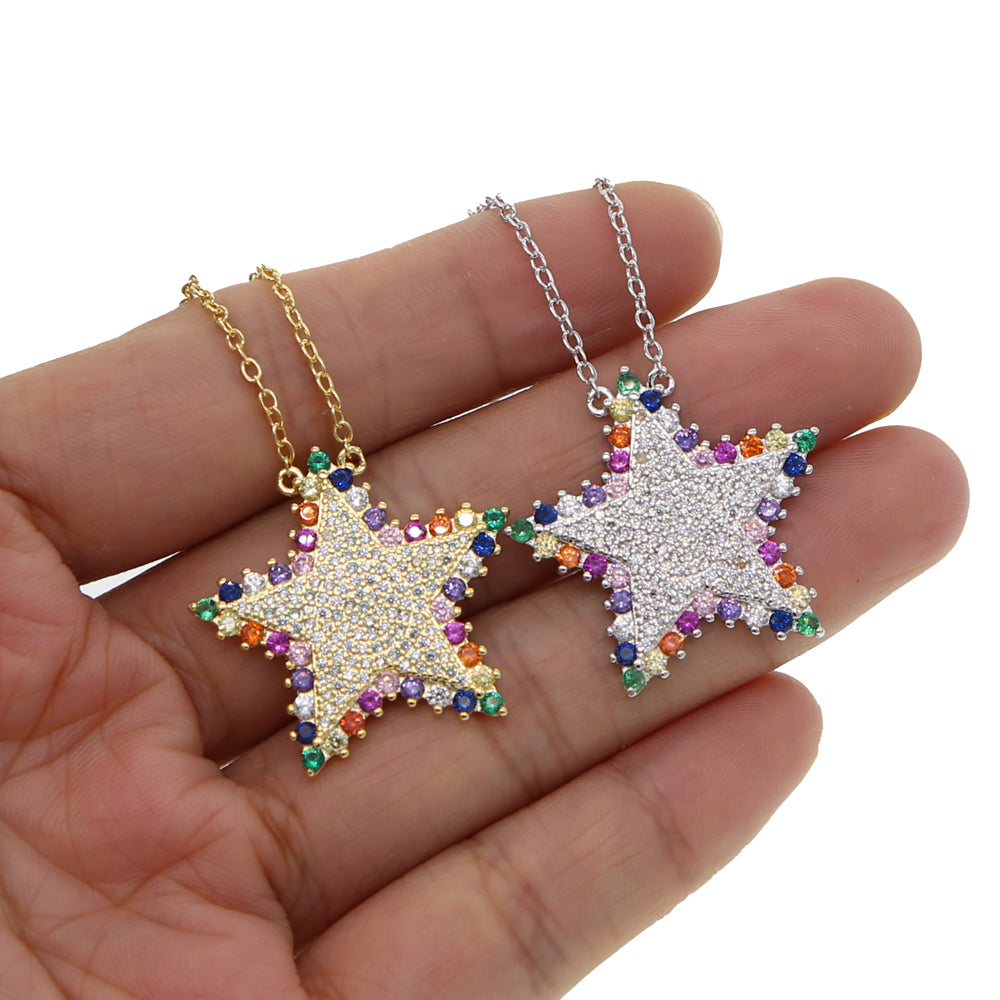 Cristina - estrella multicolor - Plata de ley 925