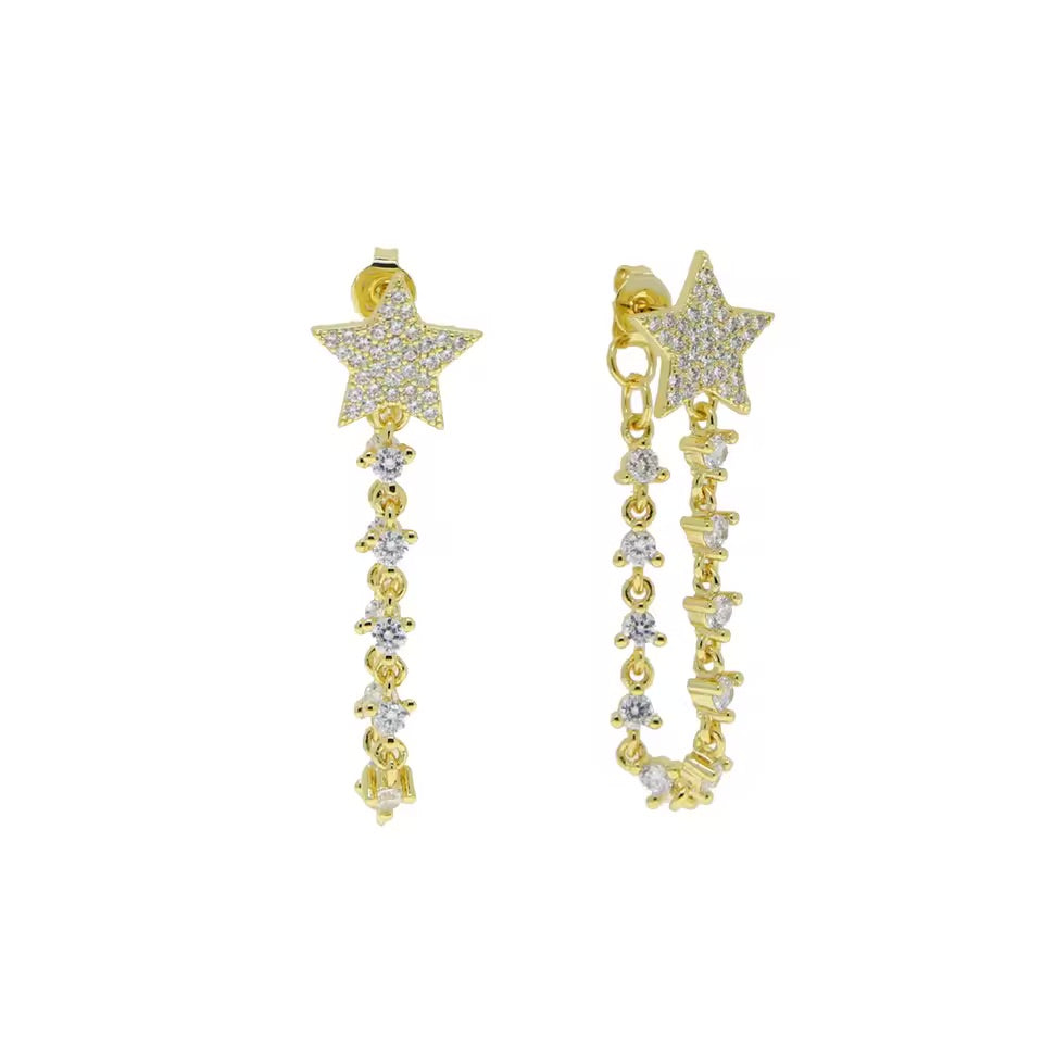 Zarcillo estrella Tiffa con cadena