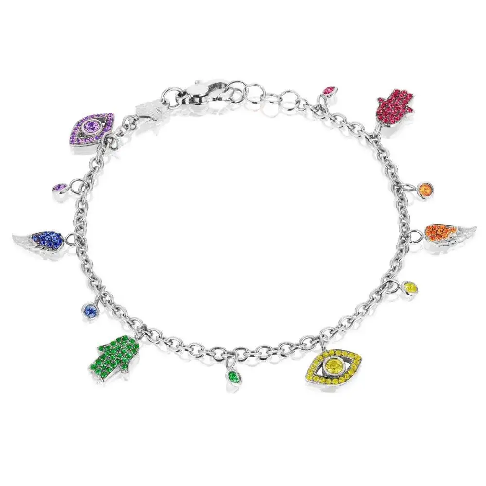 Pulsera The hamsa & evil necklace - Plata de ley 925