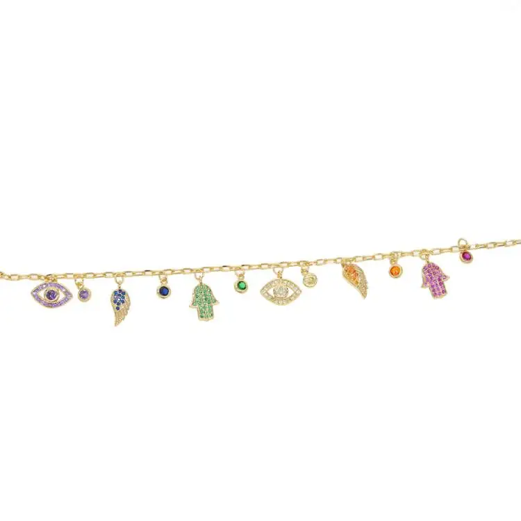 Pulsera The hamsa & evil necklace - Plata de ley 925