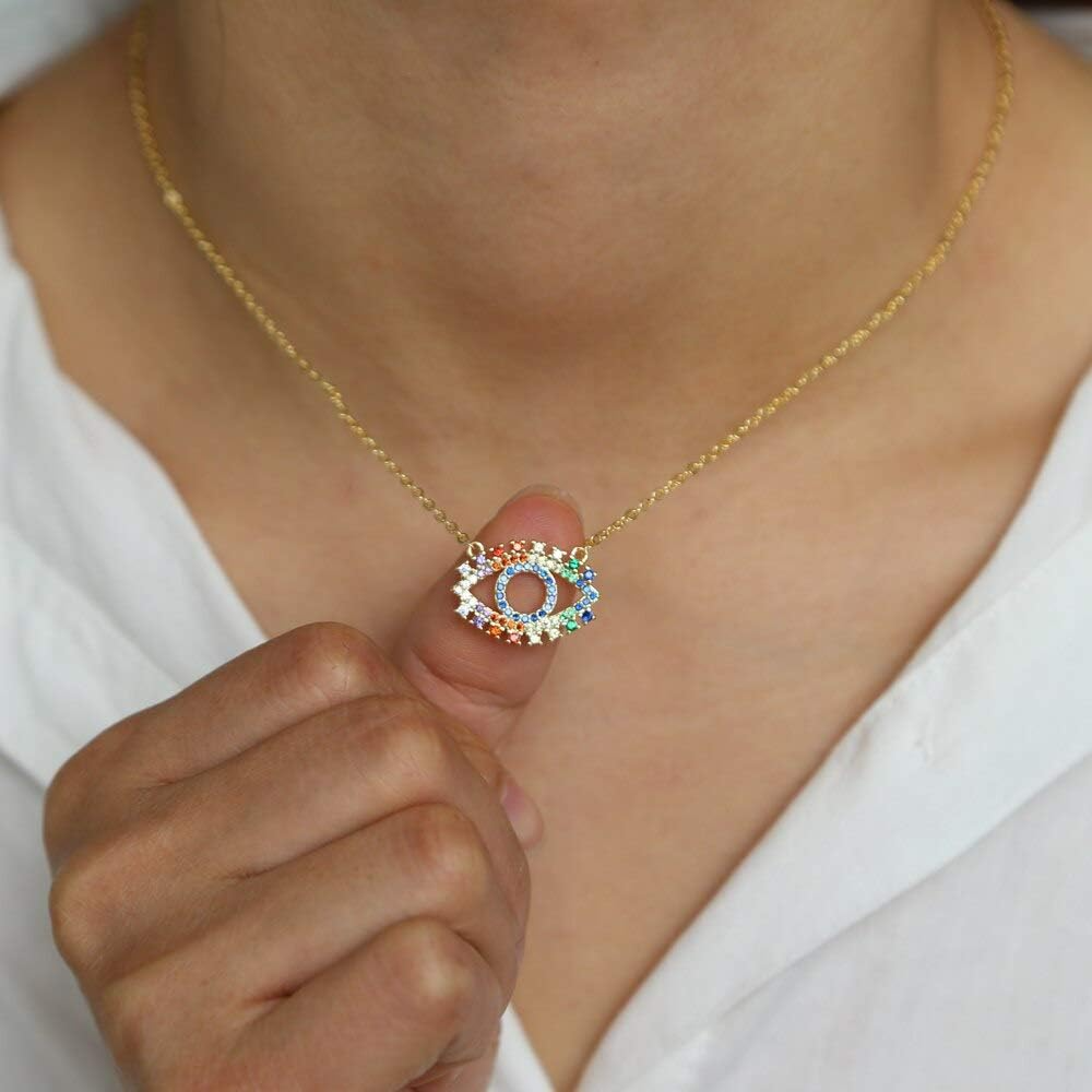 Rainbow Evil Eye - Plata de ley 925