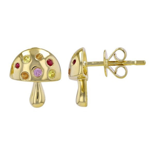 Stud de hongos - Plata de Ley 925